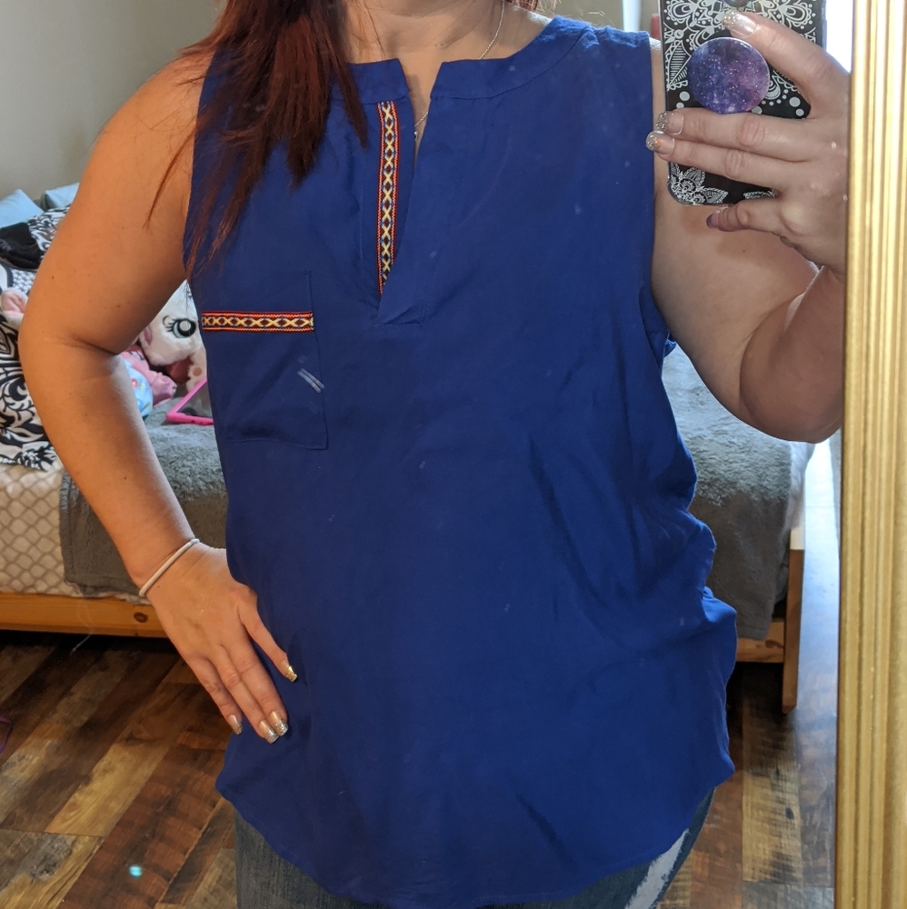 NORDSTROM'S PLEIONE SPLIT NECK TUNIC TOP - Picture 2 of 7